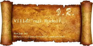 Villányi Rudolf névjegykártya